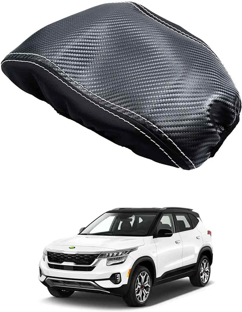 Autorder Center Console Cover for Kia Seltos 2021 2022 2023 2024 2025 Accessories Carbon Fiber Armrest Cover Anti-Scratch Middle Console Pad Leather Armrest Protector - Image 1